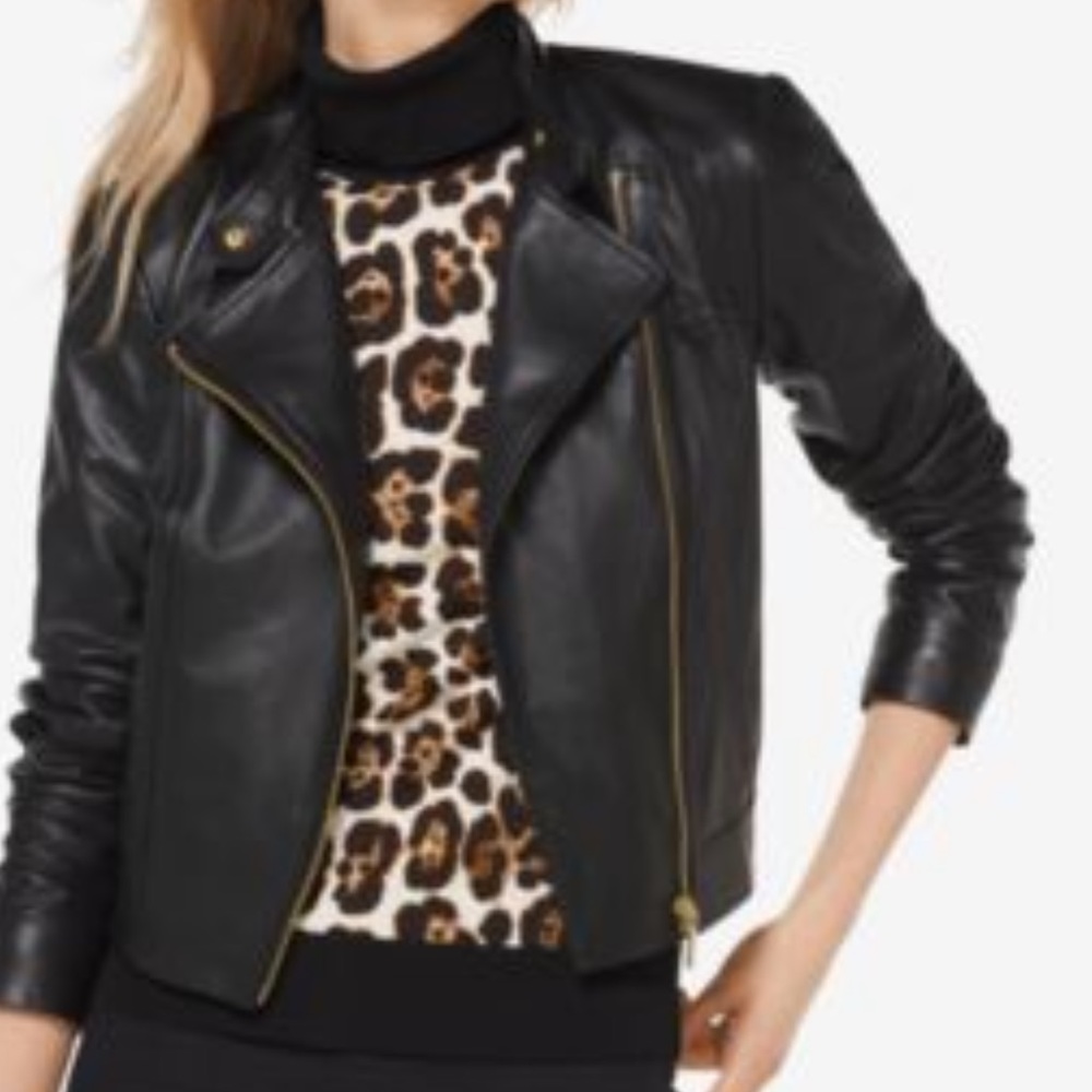 DKNY  cropped Moto Jacket size L color New Navy